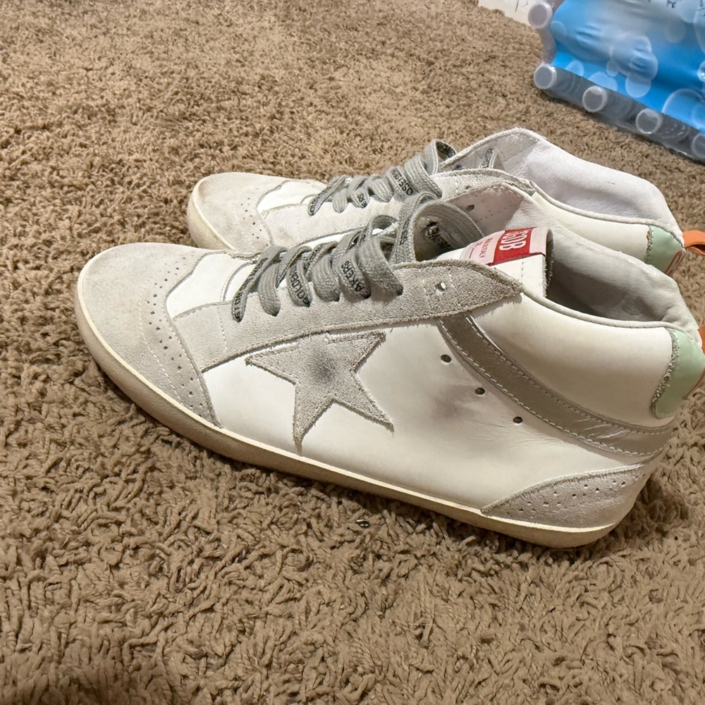 Golden Goose White and Gray Sneakers